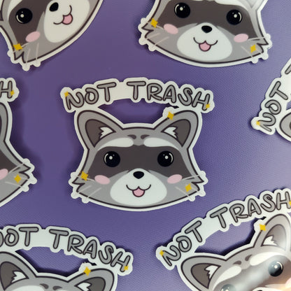 Raccoon Sticker | Not Trash Raccoon Water Bottle and Laptop Decal