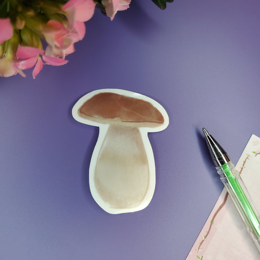 Cute Brown Mushroom Sticker | King Bolete Laptop and Water Bottle Vinyl Decal