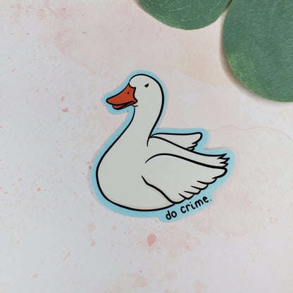 Do Crime Duck Funny 2.5 inch Sticker | Laptop and Water Bottle Vinyl Decal