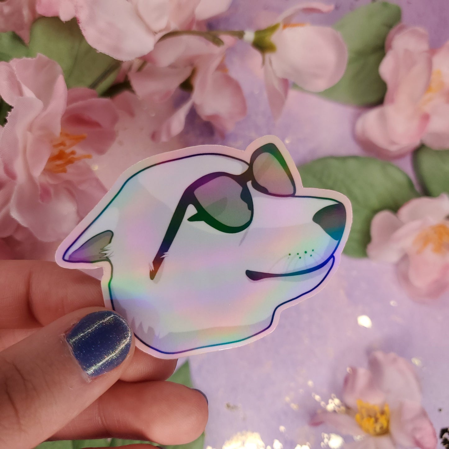 Dog in Sunglasses | Cute Husky Vinyl Sticker 2.5 inches | Laptop and Water Bottle Decal