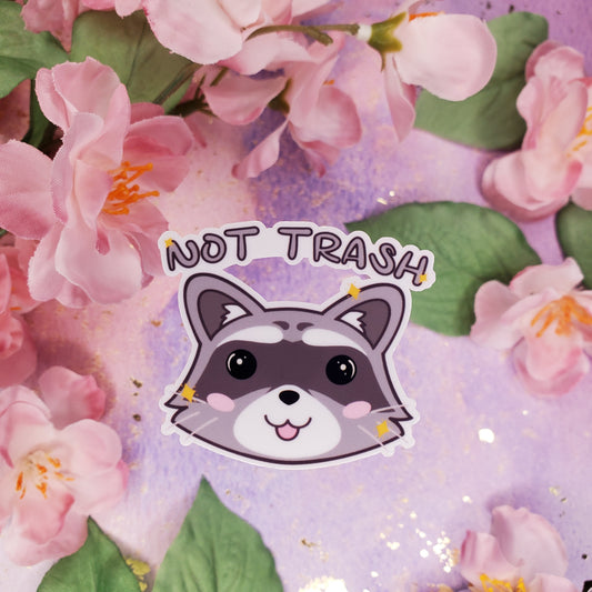 Raccoon Sticker | Not Trash Raccoon Water Bottle and Laptop Decal