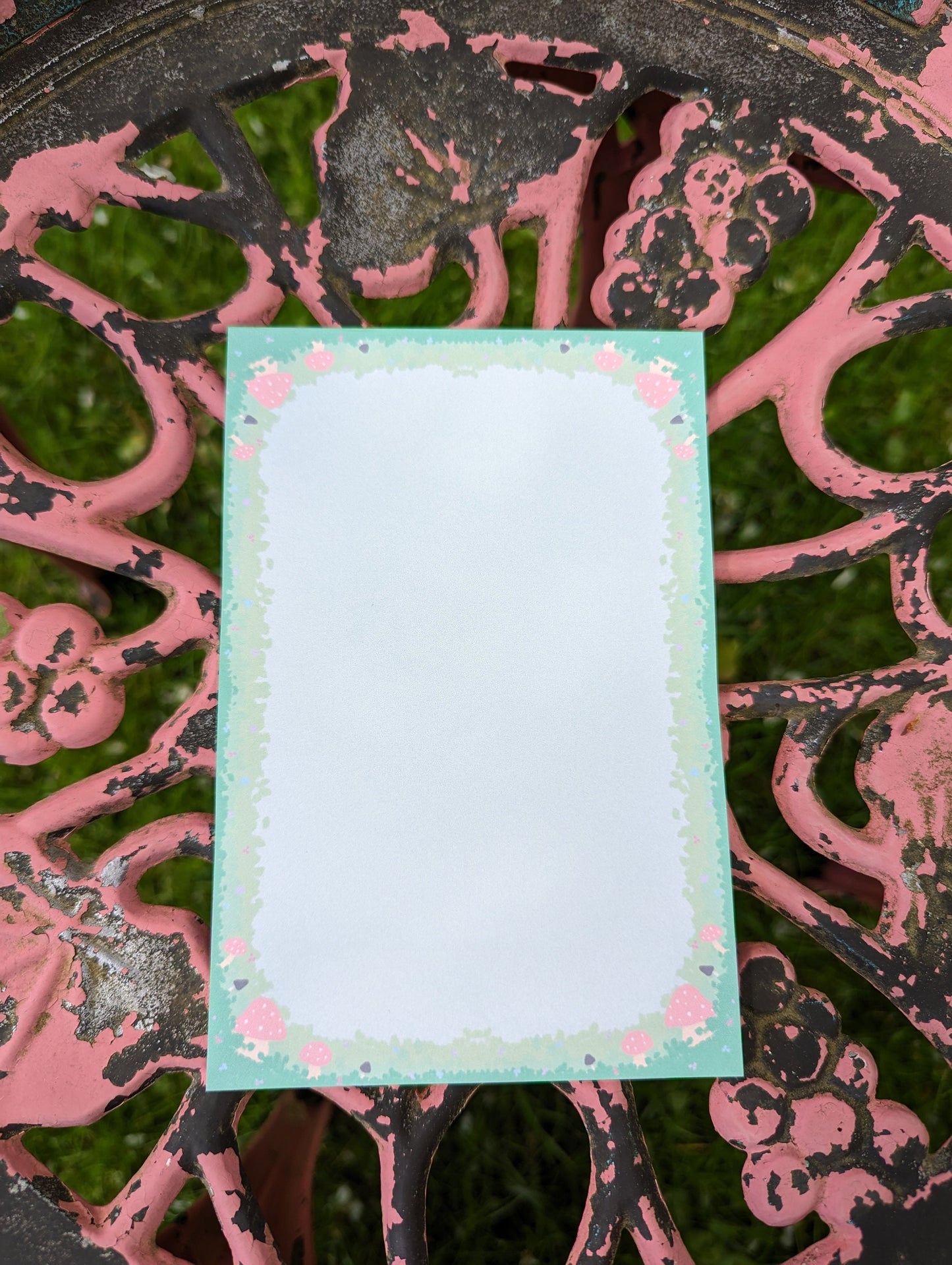 Cute Pastel Mushroom 4x6 Handmade Tear Away Notepad