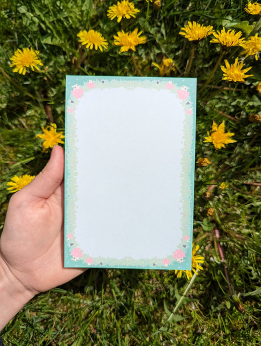 Cute Pastel Mushroom 4x6 Handmade Tear Away Notepad