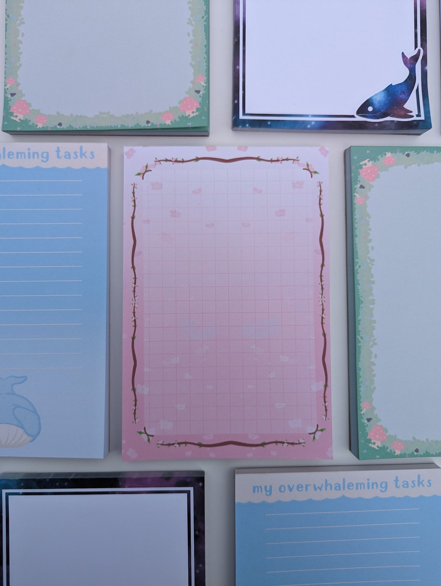 Pink Cherry Blossom Branch 4x6 Grid Tear Away Notepad